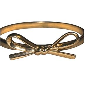 Gold Tone Bow Bangle Bracelet